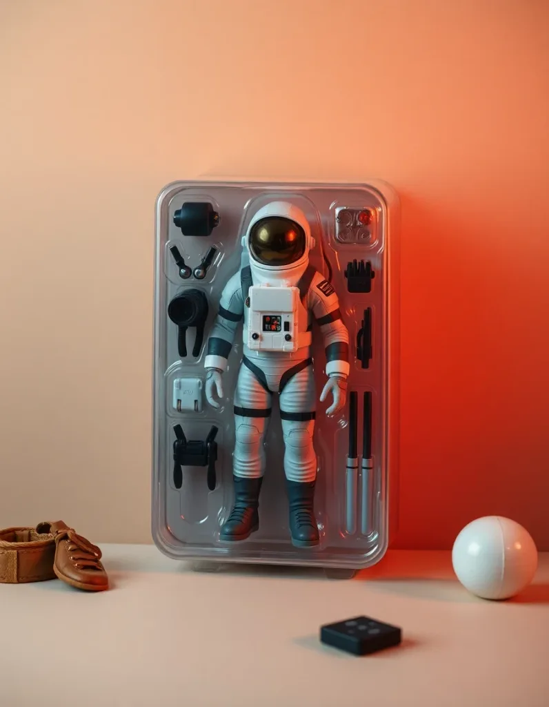 Collectible action figure of an astronaut in blister