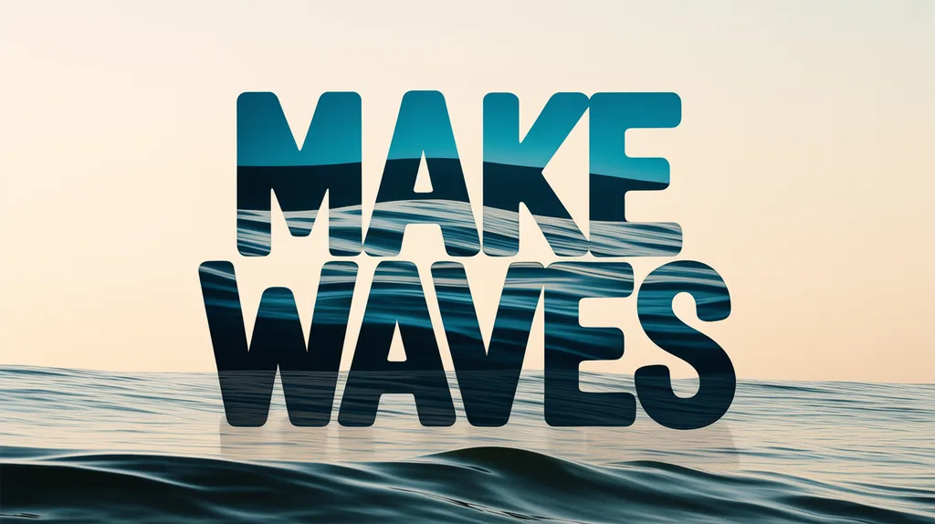 Street mural spelling 'MAKE WAVES' in bold graffiti letters