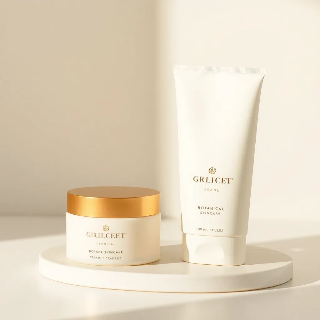 Elegant serif wordmark logo for a botanical skincare brand